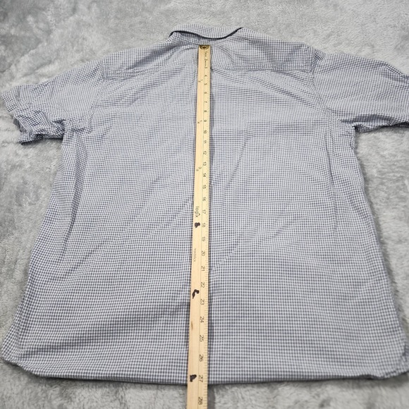 Polo Sport Ralph Lauren Shirt Mens Medium Gray Blue Gingham Cotton Short Sleeve - Picture 10 of 12
